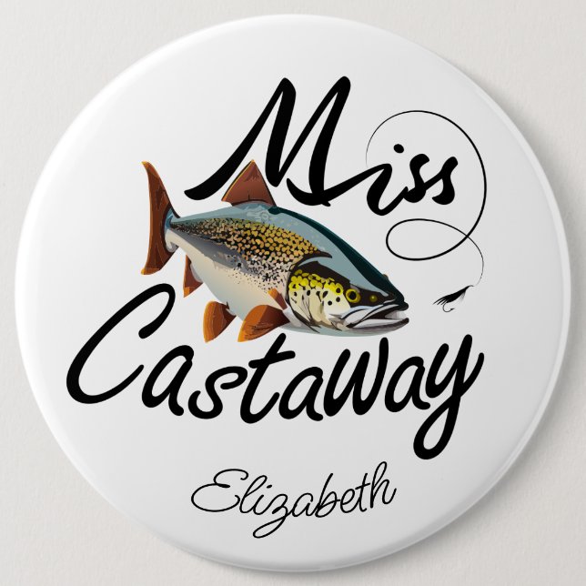 Miss Castaway Rainbow Trout  6 Cm Round Badge (Front)