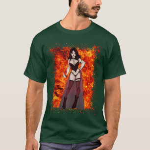 Miss Dracula Horror Monster Vampire Halloween Pin T-Shirt