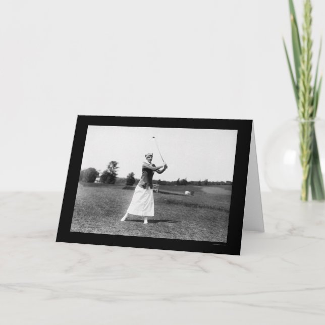 Miss E. Pickhardt Playing Golf 1914 Card (Front)