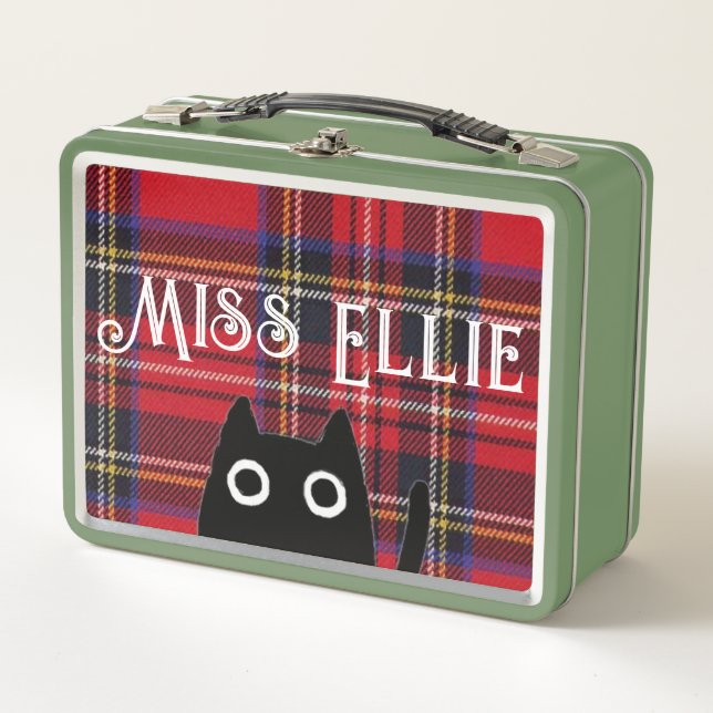 Miss Ellie and Cat Green Lunchbox (Front)