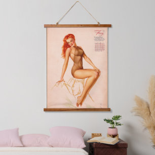 Miss February Varga Girl 1946 Pin-up Calendar Hanging Tapestry