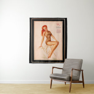 Miss February Varga Girl 1946 Pin-up Calendar Tapestry