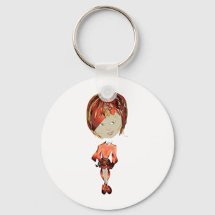 Miss-fit Ginger Digital Art Girl Key Ring