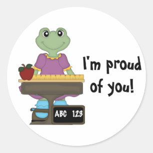 Miss Froggy/I'm proud of you! Classic Round Sticker