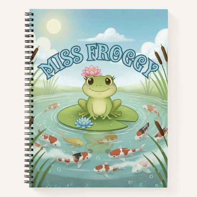 Miss Froggy's Lily-Note-Pad Notebook (Front)