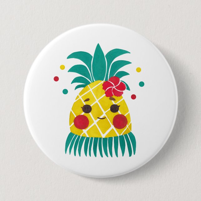 Miss Hawaiian Pineapple 7.5 Cm Round Badge (Front)