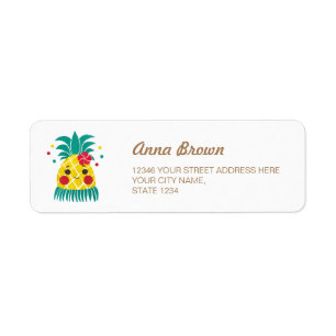 Miss Hawaiian Pineapple Return Address Label