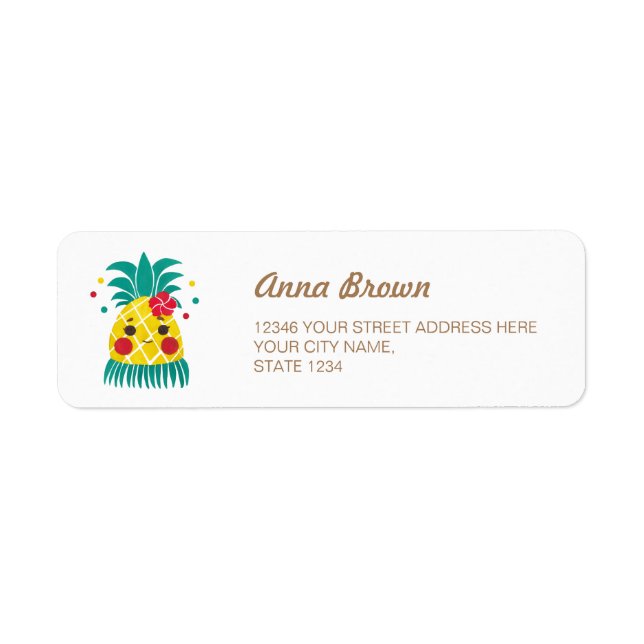 Miss Hawaiian Pineapple Return Address Label (Front)