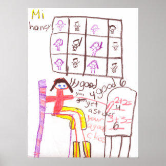 Miss Honey Teaching Her Class Math Poster