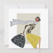 Miss Honey Winter Glam Fashion Art Card