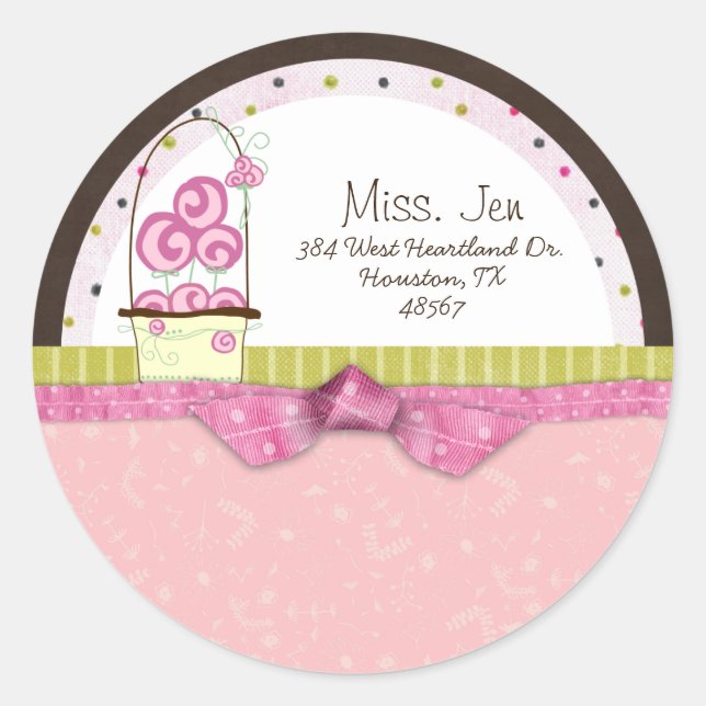 Miss. Jen Basket Mailing Label Stickers (Front)