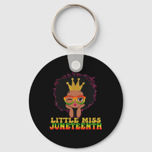Miss Juneteenth Celebrate June 19th Black Girl Kid Key Ring