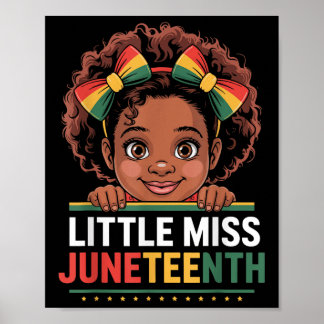 Miss Juneteenth Freedom Black American African Gir Poster