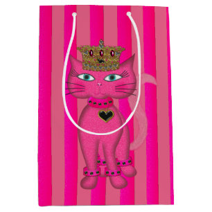 Miss Kitty, Pink Glitter 2s-GIFT BAG M