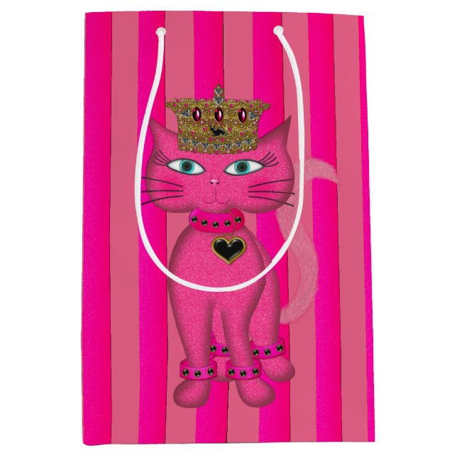 Miss Kitty, Pink Glitter 2s-GIFT BAG M (Front)