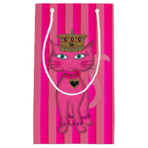 Miss Kitty, Pink Glitter 2s-GIFT BAG S