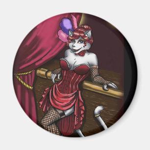 Miss Kitty Round Magnet