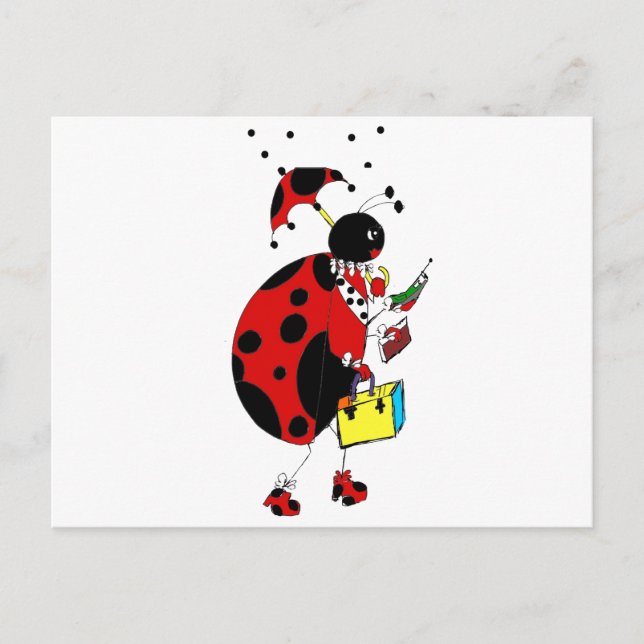 Miss Ladybug Postcard (Front)