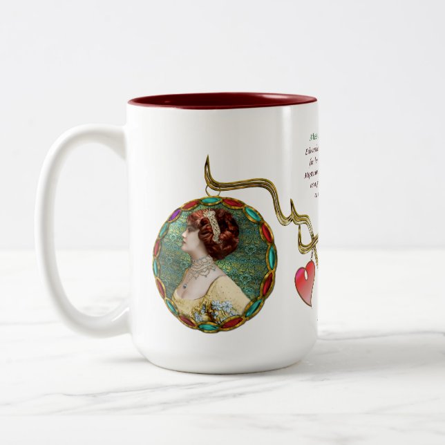 Miss Lily Elsie (Ceramic Mug) Two-Tone Coffee Mug (Left)