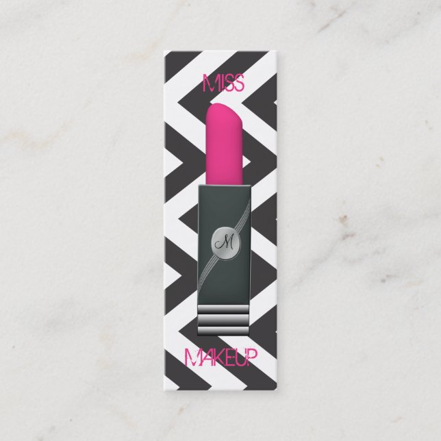Miss Makeup Pink 2 Mini Business Card (Front)
