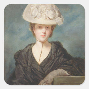 Miss Mary Hickey, 1770 (oil on canvas) Square Sticker