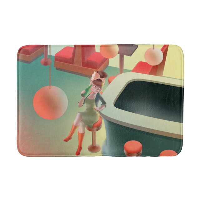 Miss Meow – Late Night Bar Series Bath Mat (Front)