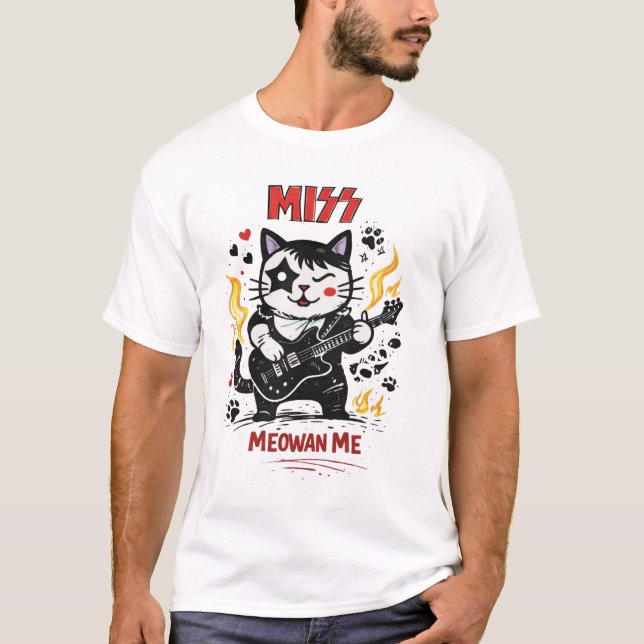 MISS – Meowan Me Rock Cat Parody T-Shirt (Front)