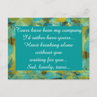 Miss Missing Sad Lonely Heart Broken Postcard