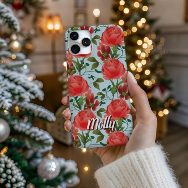 Miss Molly - Trailing Rose Artistic Phone Case (Personalize Your Tech! Add a custom name to this artistic phone case. It's the perfect unique gift!)