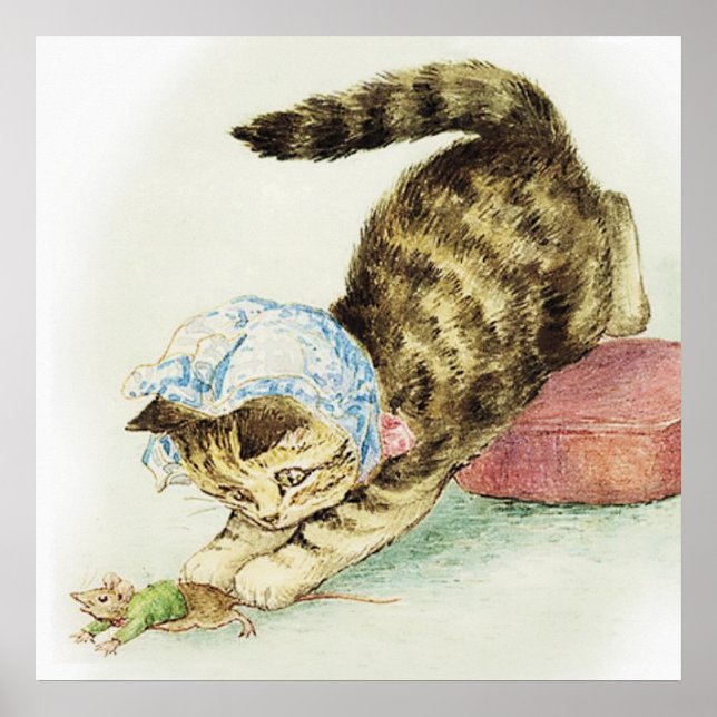 “Miss Moppet Chases a Mouse” by Beatrix Potter Poster (Front)