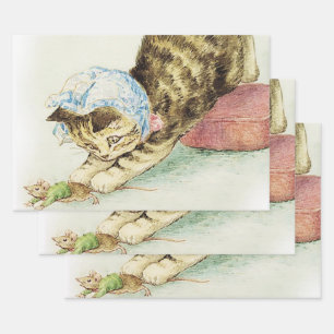 “Miss Moppet Chases a Mouse” by Beatrix Potter Wrapping Paper Sheet
