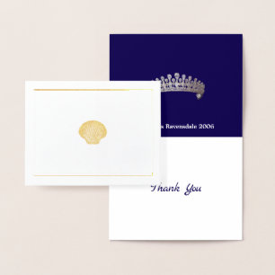 Miss Mrs. Pageant Crown Shell Thank You Foil Card