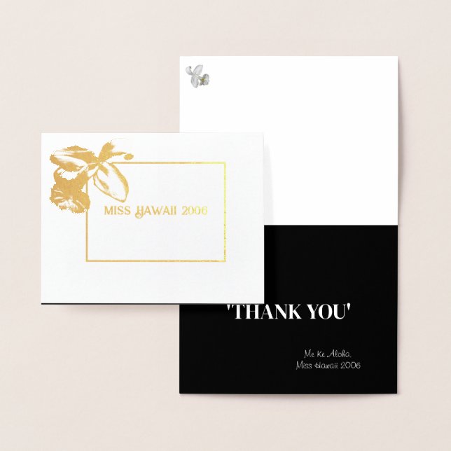 Miss Mrs. Pageant Orchid Foil Custom Thank You  Card (Display)