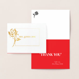 Miss Mrs. Pageant Rose Foil Custom Thank You  Card