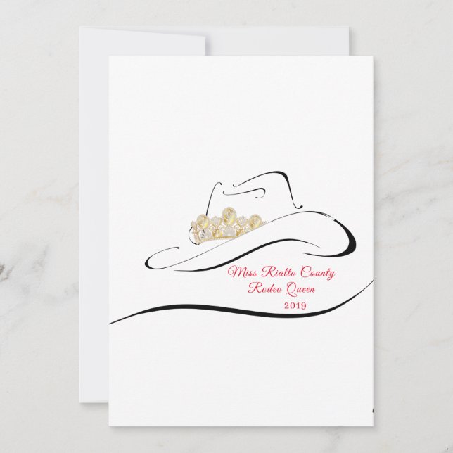 Miss Mrs Rodeo Crown Pageant Note Cards (Front)