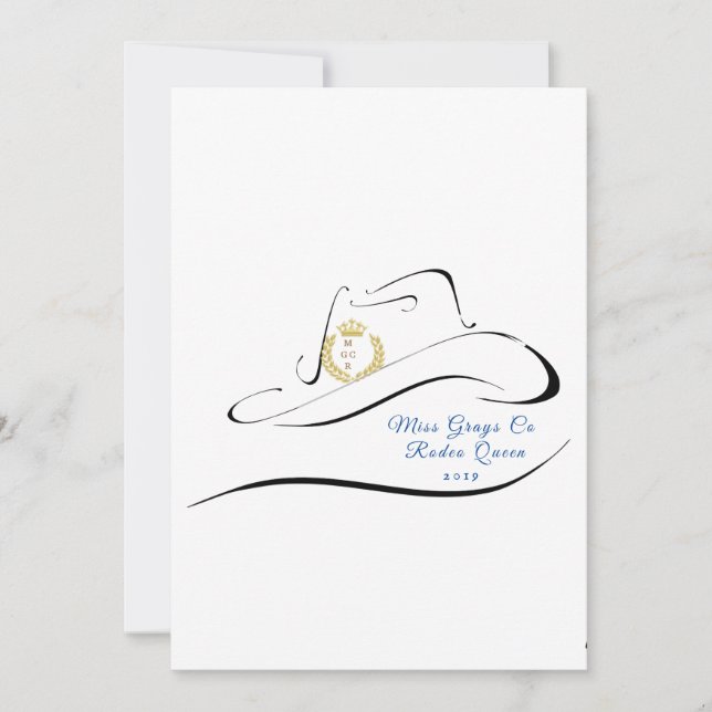 Miss Mrs Rodeo Crown Pageant Note Cards (Front)