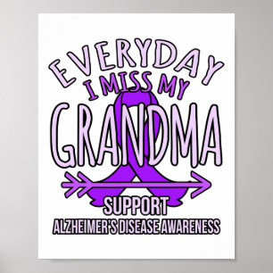 Miss My Grandma Heimerheimer's Disease Awareness R Poster