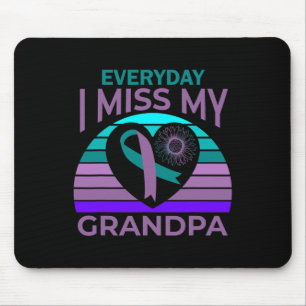 Miss My Grandpa Heart Suicide Awareness Granddaugh Mouse Pad