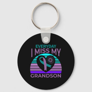 Miss My Grandson Heart Suicide Awareness Grandma G Key Ring