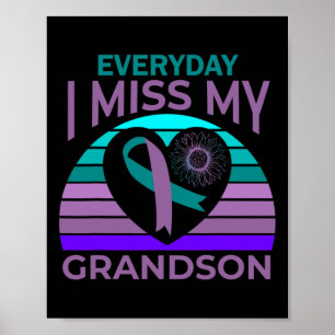 Miss My Grandson Heart Suicide Awareness Grandma G Poster