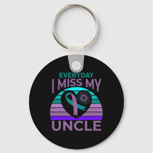 Miss My Uncle Heart Sunflower Suicide Awareness Ni Key Ring