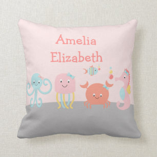 Miss Ocean Girly Sea Life Keepsake Pillow