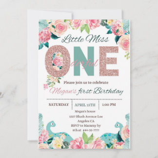 Miss Onederful Invitation Birthday Party template 