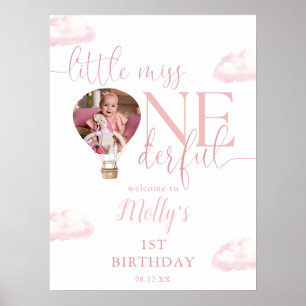 Miss Onederful Photo Balloon 1st Birthday Welcome Poster