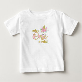 Miss onederful Unicorn 1st Birthday Baby T-Shirt