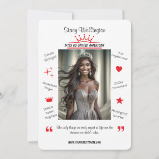Miss Pageant Autograph Card Meet & Greet Fan Card