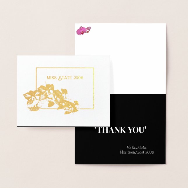 Miss Pageant Crown Orchid Foil Thank You  Foil Card (Display)
