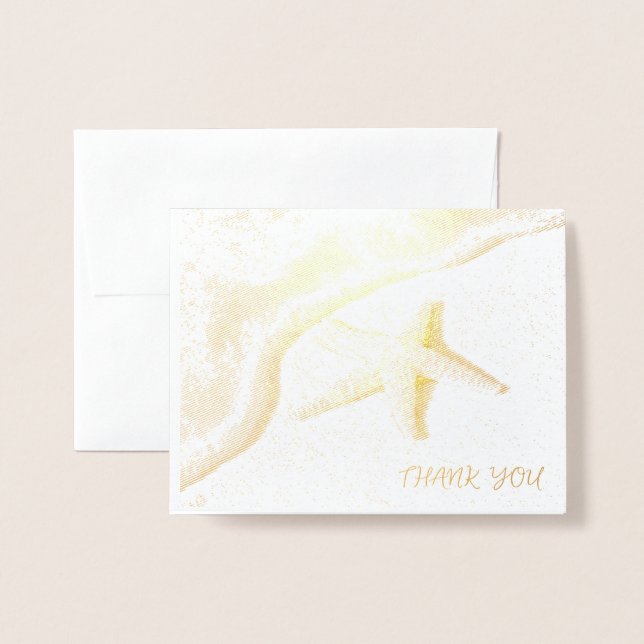 Miss Pageant Custom Photo Seashore Thank You Foil Card (Front With Envelope)