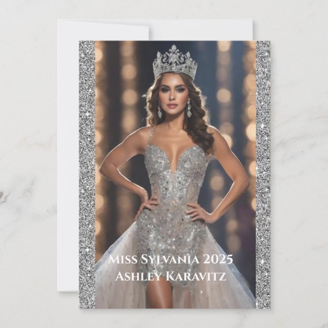Miss Pageant Glitter Autograph Card (Front)
