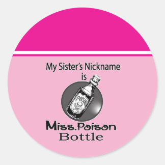 Miss. Poison Bottle By Chennai Indipup Classic Round Sticker